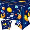 3 Pcs Space Tablecloth, Outer Space Party Table Cloth Set - Astronaut Table Covers, Space Birthday Party Tablecloth