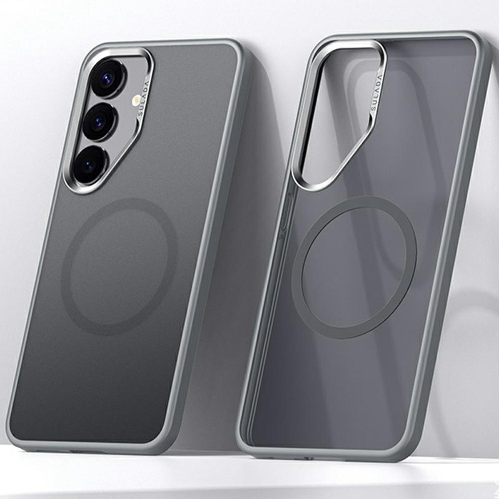 

SULADA For Samsung Galaxy S25 Case Compatible with MagSafe PC+TPU Phone Cover Titanium Grey