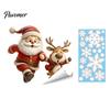 Wasserdichte PVC-Fensterfolie Weihnachtsklebefolie, Nikolaus und Rentier Aufkleber, Statische Festliche Wohnkultur Glasaufkleber für Feiertagsshop Türen