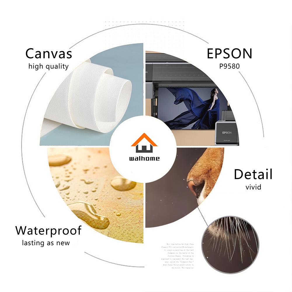 Tiger Løve Leopard Dyr Plakat Luksuriøs Dekorativ Stor Maleri Moderne Stuedekorasjon Veggkunst Lerretsbilde Hjem