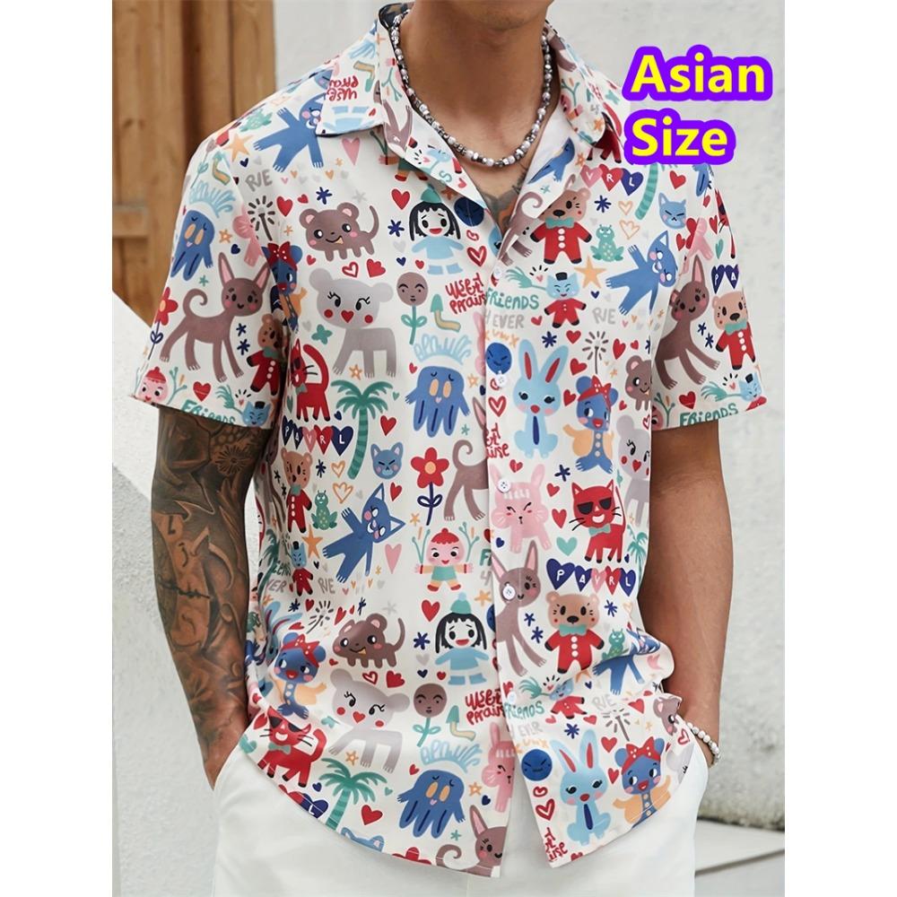 Cheap Floral Shirts Men's Hawaii Holiday Party Blouse 2026 Lapel Beach Shirt Flower Korean Fashion Short-sleeved Womens Clothes
