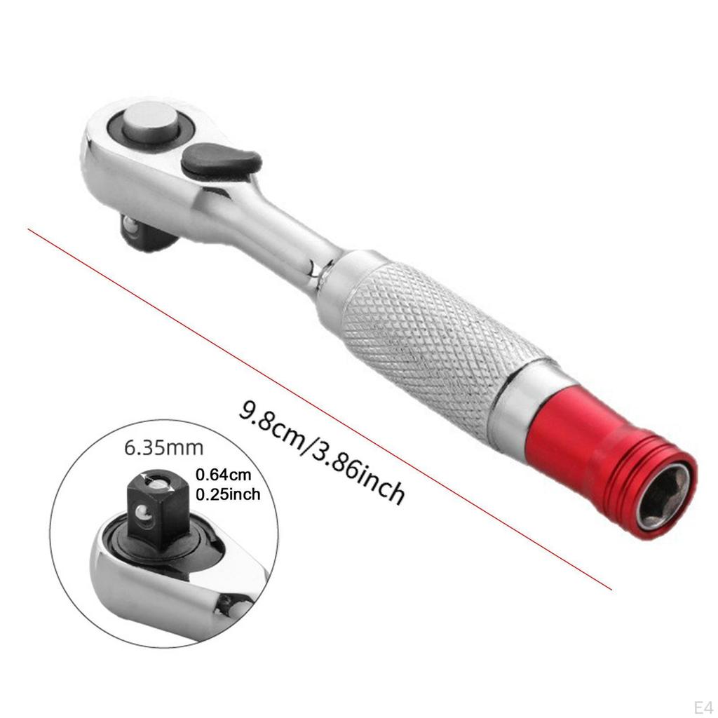 Mini Ratchet Wrench Adjustable 1/4 Inch Bit Driver Multipurpose Compact Repair Tool Hand for