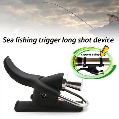 2pcs Breakaway-Cannon Marine Fishing Launch Gun Clamp Thumb Button Surfing Trigger Barrel Clip