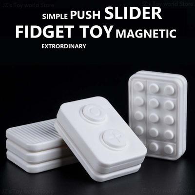New Magnetic Fidget Sliders EDC Fidget Push Clickers ABS Haptic Antistress Adults Focus Desk Toy ADHD Sensory Toy Stress Relieve