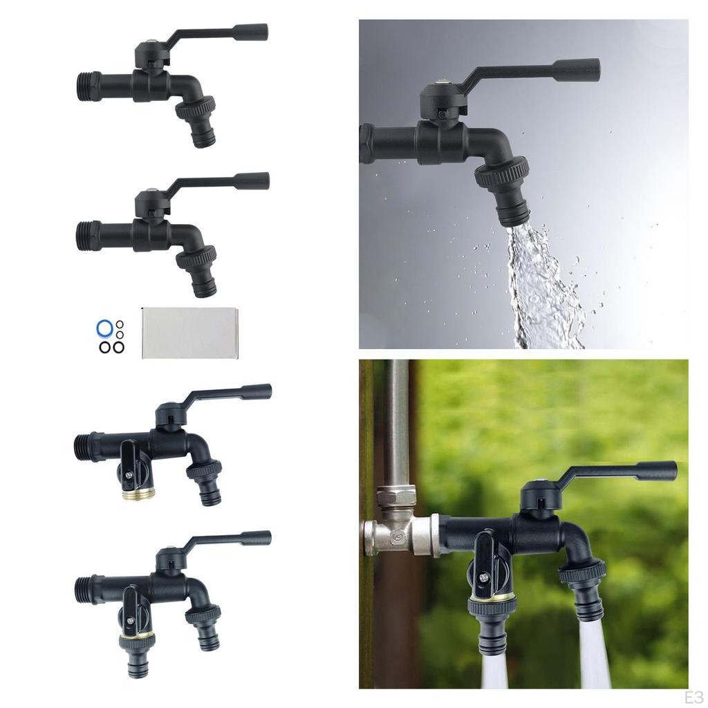 1 in 2 Out Outdoor Faucet Brass Simple to Use Cold Water Multipurpose Bibcocks for Hotel