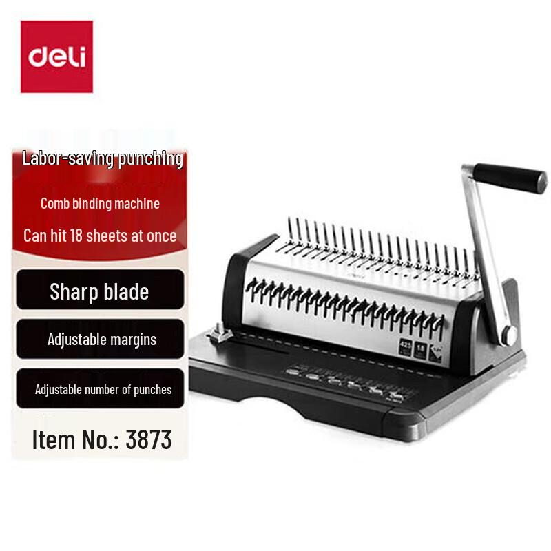

Deli 21-Hole Comb Binding Machine CN plug (adapter included)