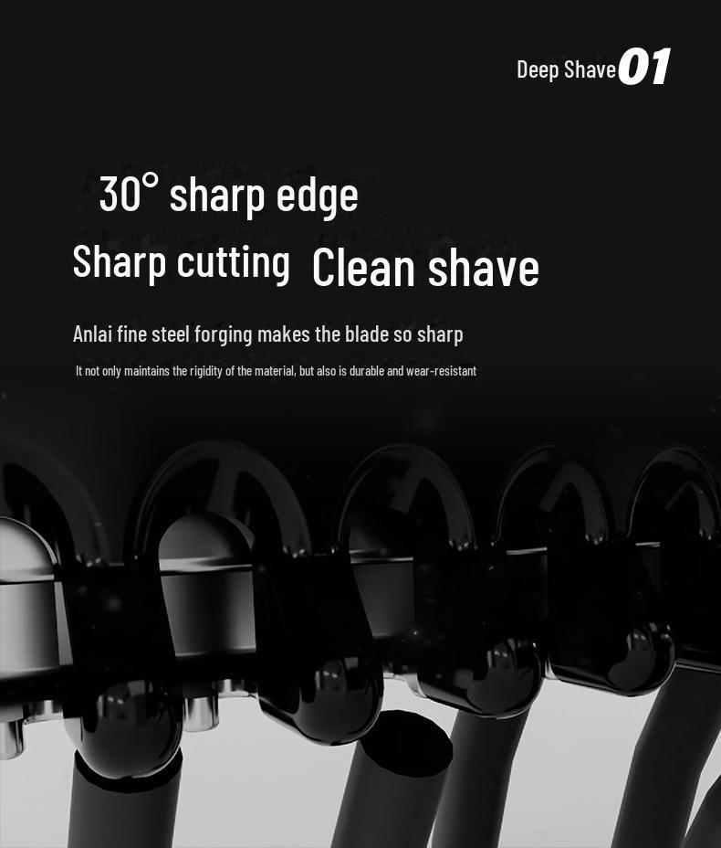 Langwei Electric Shaver 760: Dual-Blade Razor with Digital Display, Adjustable Speed, and Whitening for Bald Heads