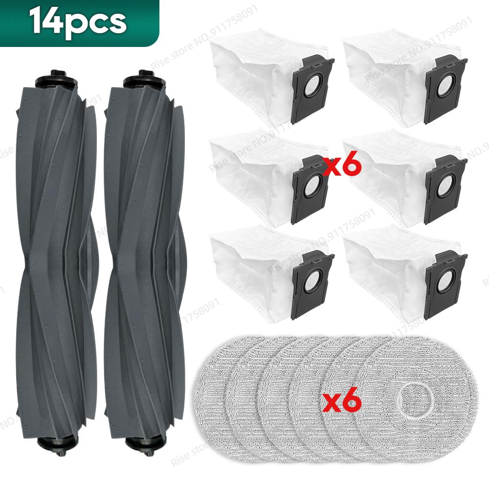 Compatible for Mova E40 Ultra Accessories Main Brush Filter Dust Bag Mop Cloth Replacement Parts Kit