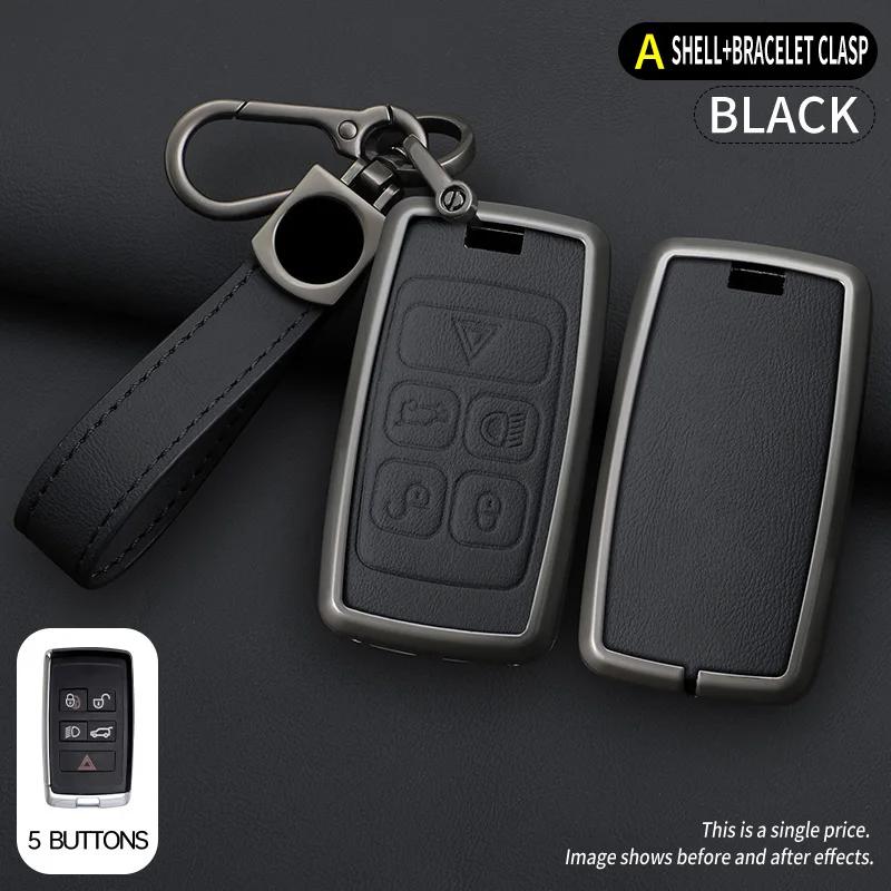 Interior Mouldings Zinc Alloy Car Leather Key Case Cover For Jaguar XF XJ XE S-Type F-Type X-Type F-Pace I-Pace E-Pace Android X