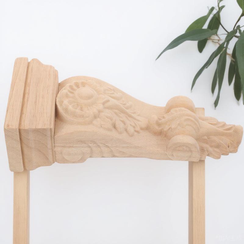 Неокрашенная деревянная угловая накладка Декоративная консоль для шкафа Настенный декор Резная деревянная отделка Декоративные консоли other