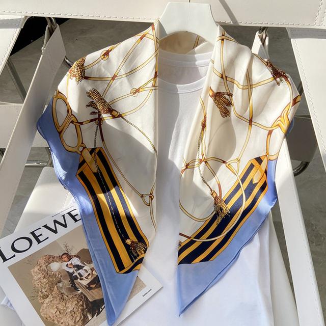 90cm *90cm Design Scarf Lady Shawl Printed Silk Felt Headscarf Scarf Lady Headscarf Square Scarf Lady Wrap Scarf 2021