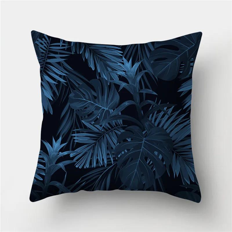 Sofa Cushion Pillow Home Decor Pillowcase Geometric  Cover Blue Grey  Decoration