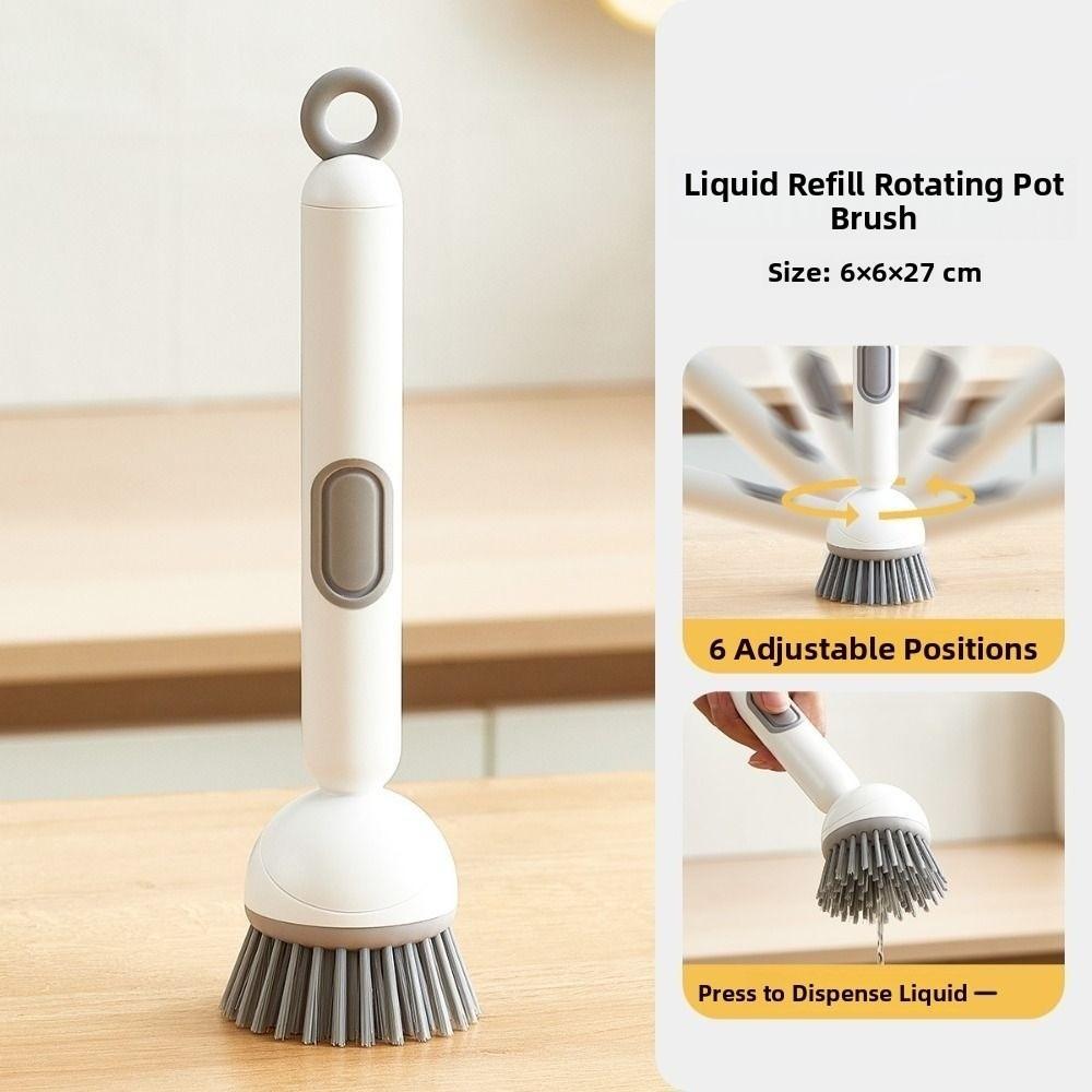 Press Out Liquid Refillable Liquid Washing Brush Dishwashing Brush  Kitchen Pots Dishes Sink