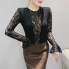 Women's 2024 Winter Lace-Stitched Flared Sleeve Long Sleeve Top