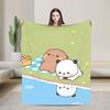 Super Soft Bubu Dudu Bear And Panda Throw Blanket Premium Flannel Fleece Lightweight Bed Blanket Cozy Plush Bedspread All Season