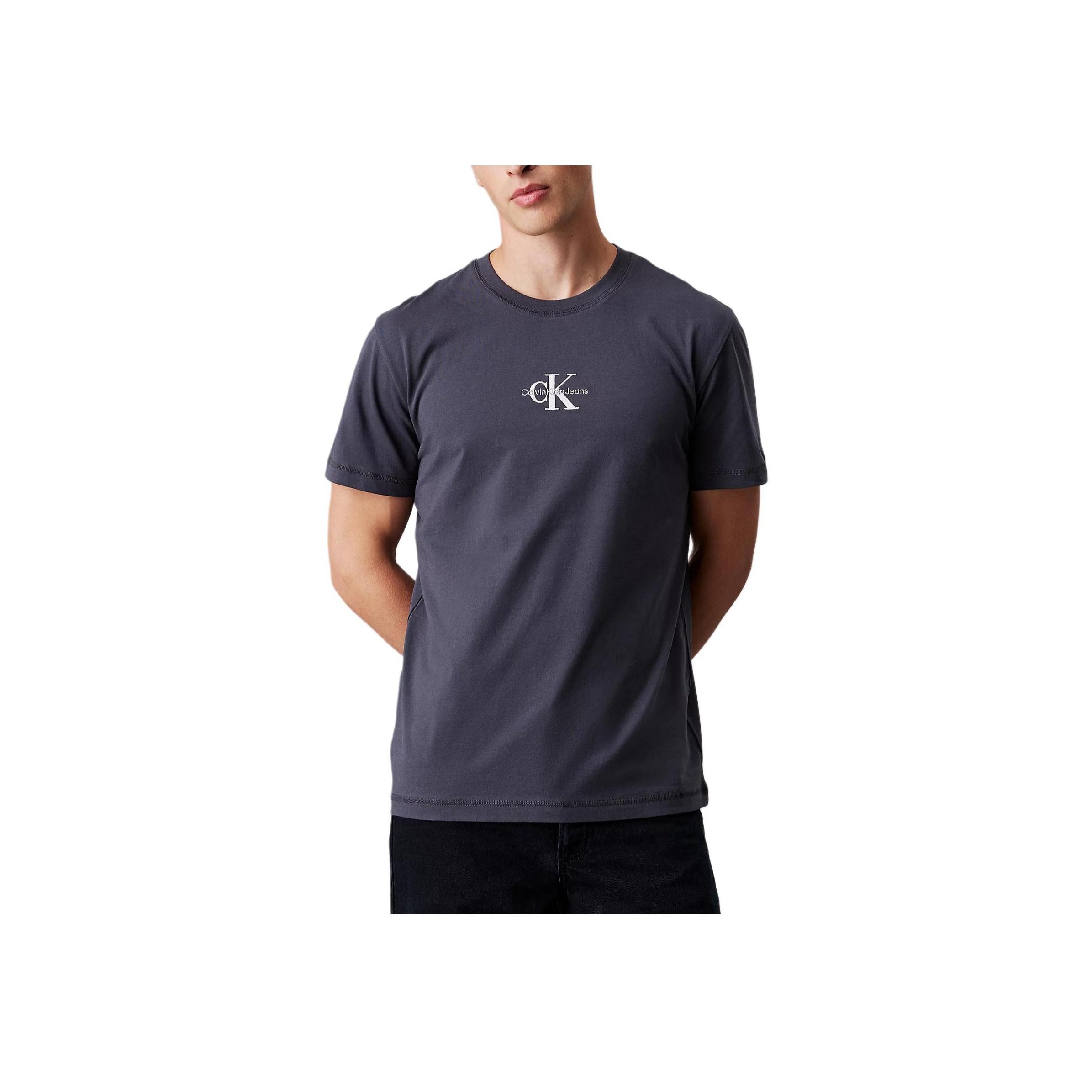 

Calvin Klein Casual Comfortable Letter Embroidered Round Neck Short Sleeve T-Shirt Men Tops Slate-Gray J30J325649-BAN XL