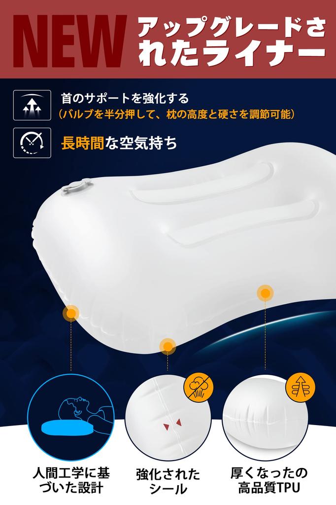 HICENTURE Camping Outdoor Pillow with Cotton Portable Ultra Air Travel Air Waist Storage Bag Sleeping In the Office [Comes Cover] Pillow, Lightweight,