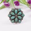 Genuine Turquoise Ring, Multi Stone Cluster Ring, Gift for Mom, 925 Sterling Silver Ring, Arizona Turquoise Boho Ring, Handmade Ring