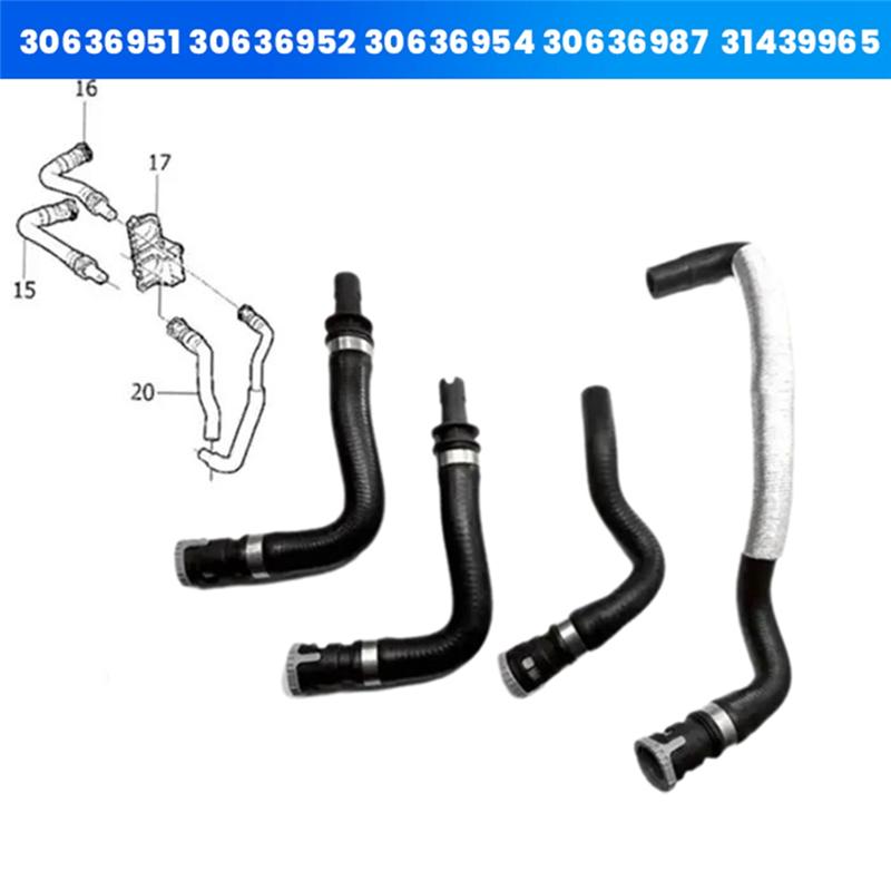 Langlebig-4 Stück/Set Heizung Wasserrohr Einlassschlauch, Auslassschlauch für Volvo S40 V50 C70 2004-2010 30636951 30636952 30636954 30636987