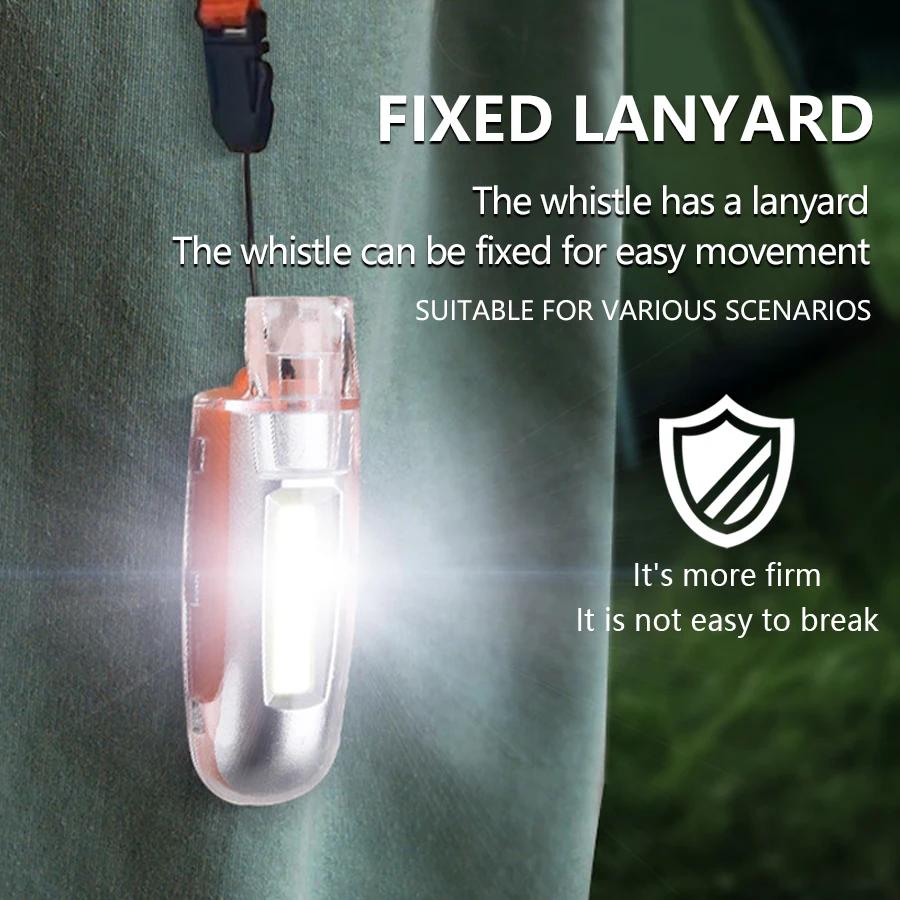 Super Bright LED Flashlight Keychain, USB Rechargeable Emergency Whistle, Survival & Outdoor Gear for Camping, Gifts for Men