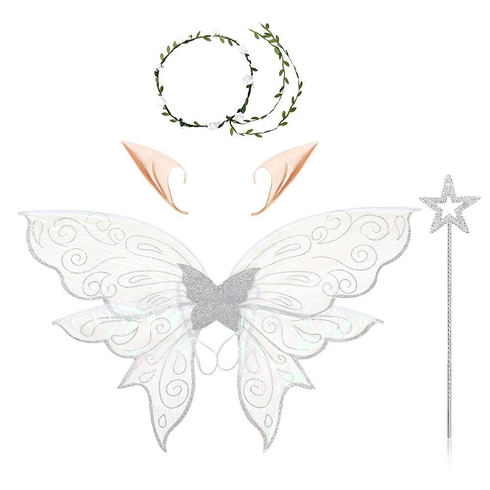 4Pcs Party Dress Up Butterfly Fairy Wings Set Lightweight Dress Up Wings  Women Girls