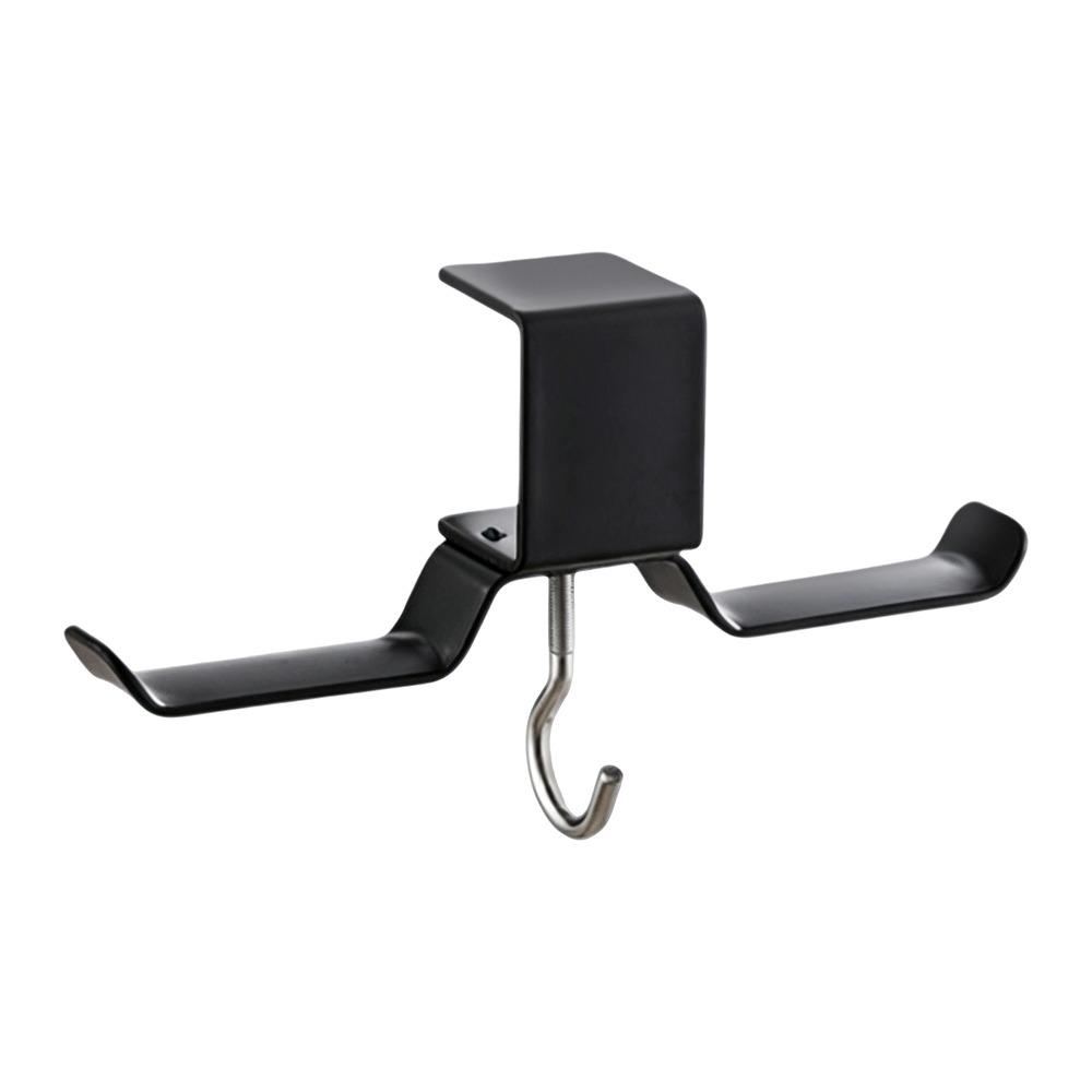 1Pc No Drill Desk Side Hanger Dual Hook Backpack Hanger Portable School Bag Hook  Dormitory