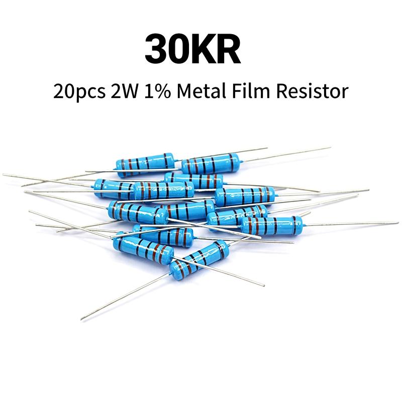 2W 1% Low Error Metal Film Resistor Assortment 20Pcs 1R-10M for PCB Design and Prototype Production