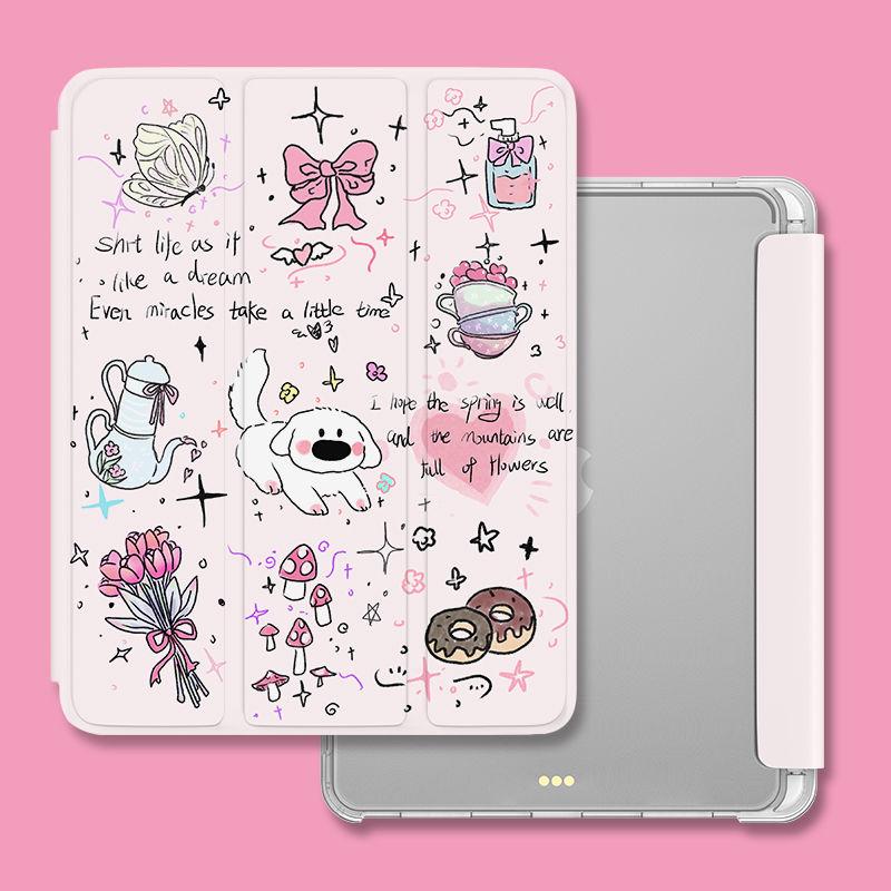

Умный флип-чехол с милым животным из мультфильма для iPad Air 4th 10,9 дюйма 2021 Pro 11 Pro12.9 2021 iPad 10,9 Gen10 10,9 iPad Air 5/4/Mini 6 с гнездом для ручки iPad Air5（10.9）