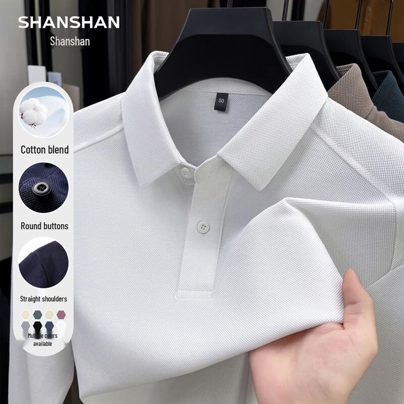 

SHANSHAN Men s Business Casual Long-Sleeve Polo Shirt M
