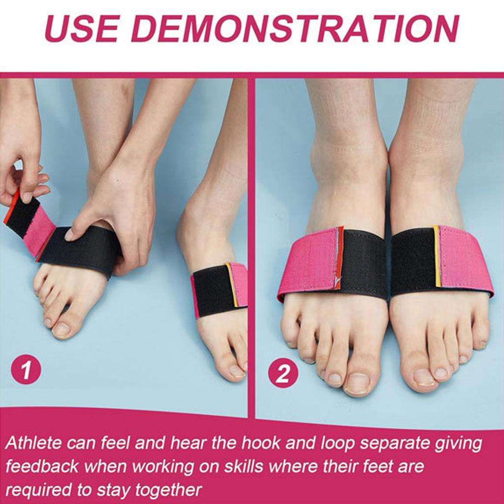 Gymnastics Toe Trainer Bands Comfortable Portable Dance Practice Ankle Strap for Back Handspring Tumbling Training 2pcs Rose Red