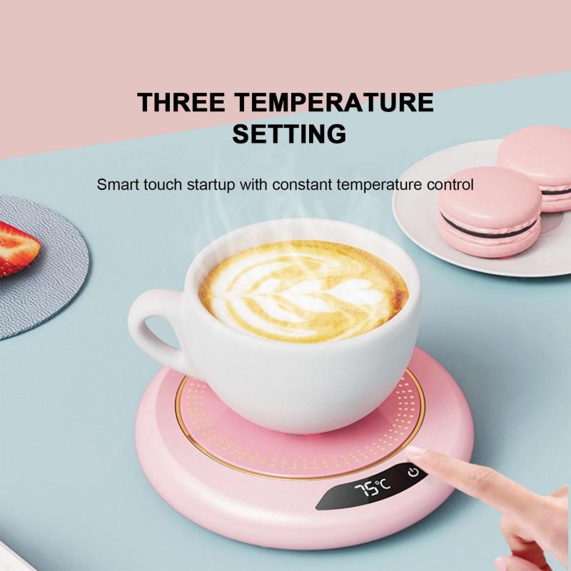 Mug Warmer Electric Coffee Cup Heated Coaster with 3-Temp Settings Waterproof USB Plug-Play Water Cup Heating Pad
