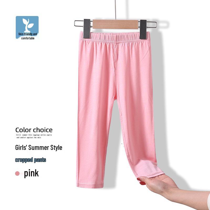 Girls' Modal Leggings for Spring/Summer - Black or White Dance Pants, Medium/Large Sizes