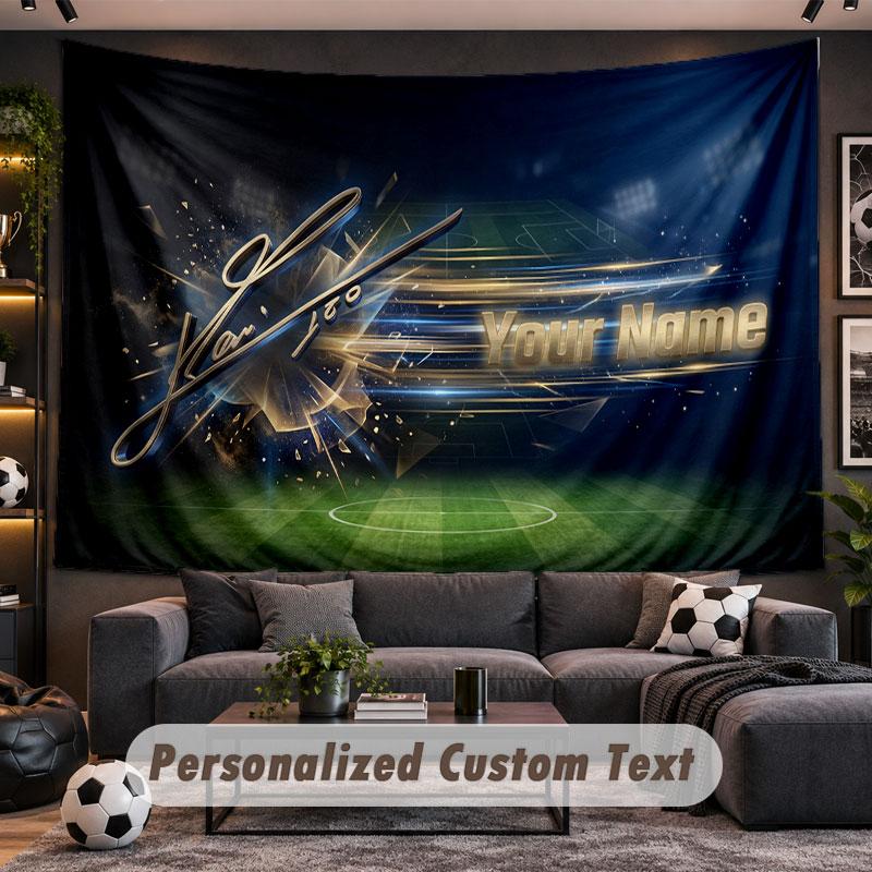 Wall Hanging Tapestry Custom NameLionel Messi Pattern Personalized Printed Fabric Wall Decor