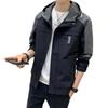 Hooded Splicing Large Size Men's Spring, Autumn and Winter Korean Version of Trendy Casual Jacket