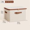 Breathable Cotton Linen Storage Box With Zippered Dustproof Lid For Clothes Bedding Home Organization Supplies