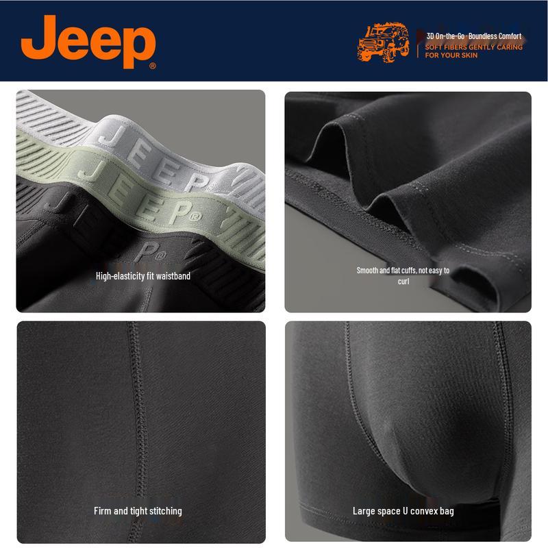 JEEP Men's 10A Antibacterial Combed Cotton Underwear, 6-Pack
