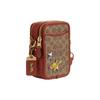 COACH Mint X Serf Collaboration Rogue Canvas With Leather Crossbody Bags Mini Men's Tan & Rusty Red CD681-OGT