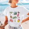 Casual T-Shirt Printed Women's Harajuku Cute Top Short Sleeve Women's 90s Fashion Trend Summer Travel Pattern Regular T-Shirt