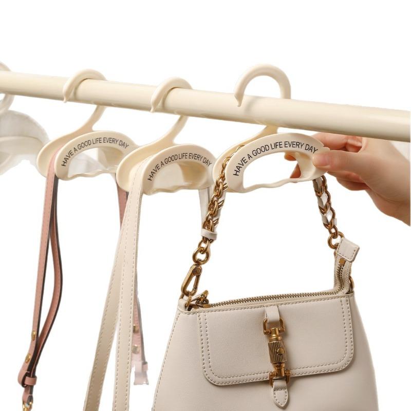 

Cream-colored Wardrobe Bag Storage Hooks, Seamless Hanging Bag, Can Be Stacked with A Scarf Holder, Arched Hat Rack 1pc вершковий