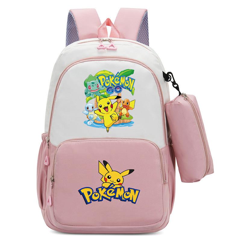 Pokemon Cartoon Printed Backpack Pencil Bag Elementary School Student Junior School Bag Backpack