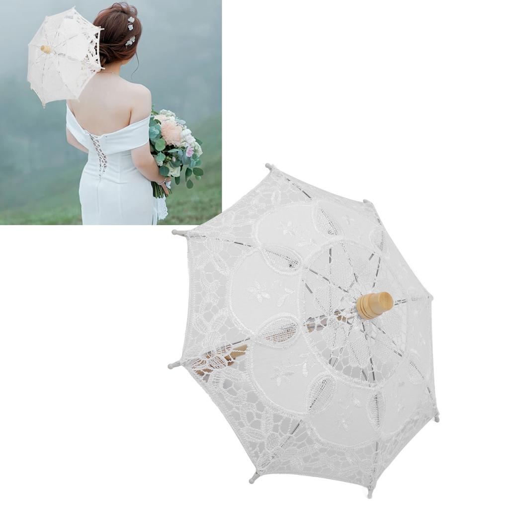 Lace Wedding Umbrella Wedding Bridal Lace Umbrella Decorative   Umbrella Photography Prop for Party Camping