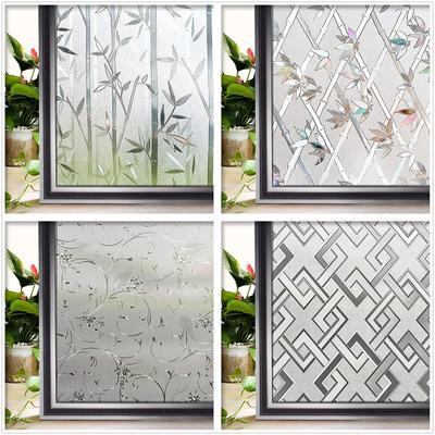 Stained Glass Window Film Privacy Frosted Anti UV Static Cling Window Sticker Non-Adhesive Insulation for Home Bathroom Office
