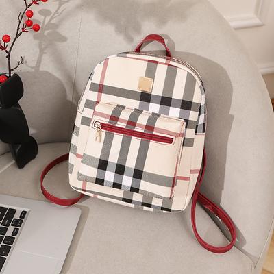 Damenrucksack Sommer und Herbst neuer Trend Mode Karomuster Rucksack Handtasche einteilig