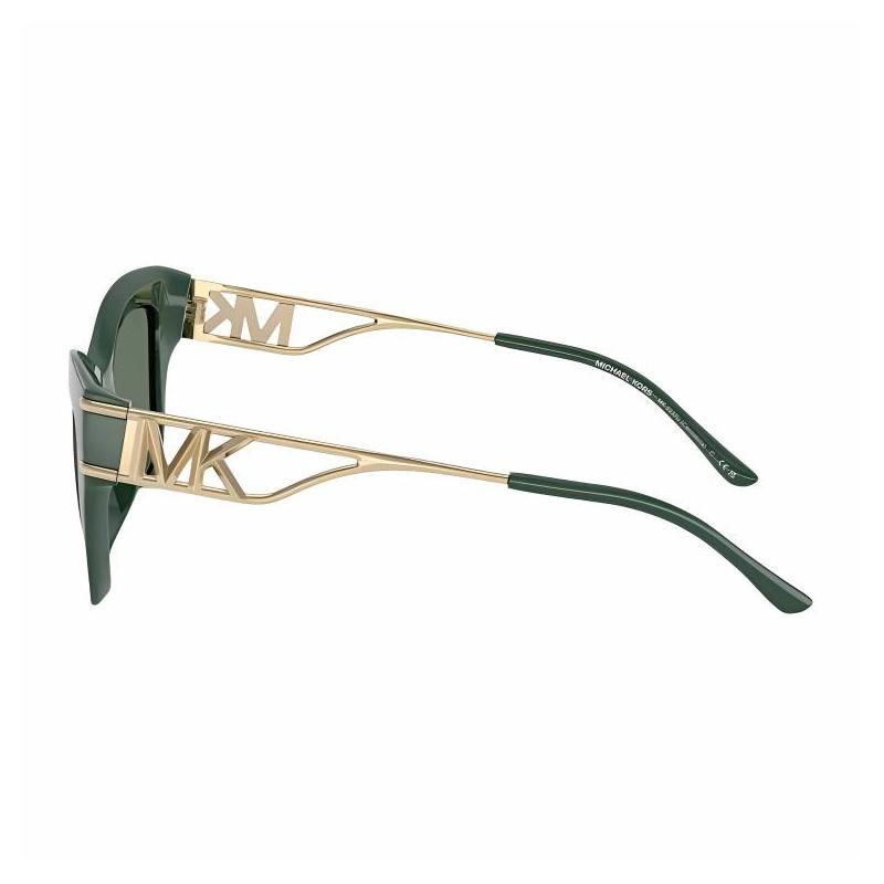 Michael Kors Mirror Side Logo Metal Injection Irregular Shape Sunglasses Women's Green
