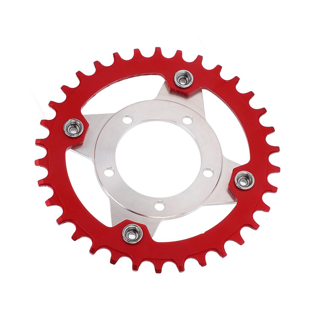 34T 104 BCD Electric Bike Chainring and Adapter for Bafang BBS01 BBS02 Mid Drive Motor Red