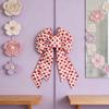 Valentine's Day Bow Heart Wreath Red Heart Christmas Tree Topper Bow Tie Decor for Romantic Party Home Celebration