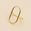 Gold Oval Punk Fashion Knuckle Ring - European & American Ins Style Jewelry