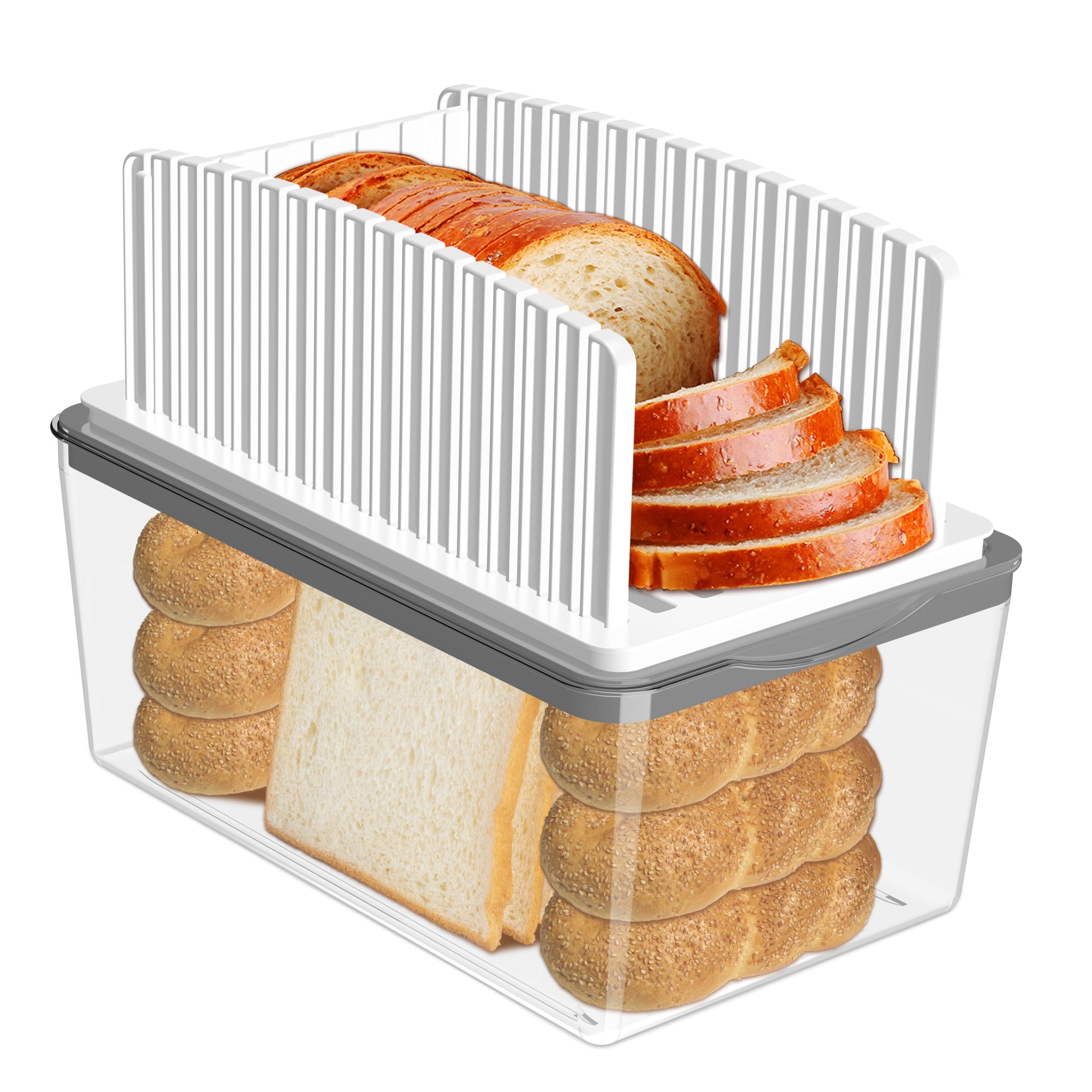 

Bread Slicer DIY Adjustable Toast Loaf Slicing Machine Bread Cutting Guide Tool (BPA Free, No FDA) A