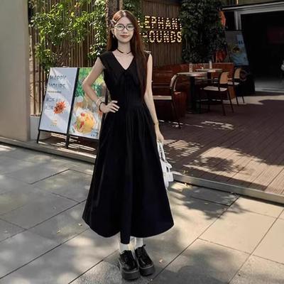 French Temperament Black Sleeveless Dress Women's Summer New High-end Small Chic Beautiful Skirt