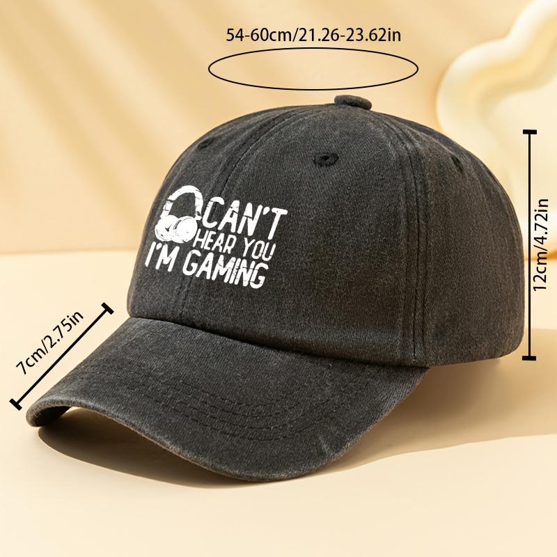 Cant Hear You Im Gaming Baseball Cap Soft Polyester Adjustable Curved Brim Casual Hat Unisex